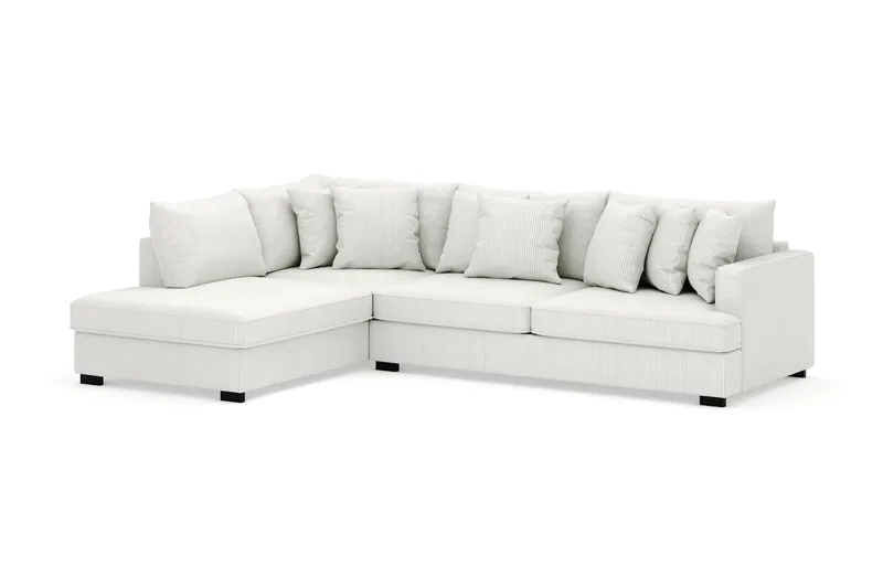 Rossita 4-sits Vänstervänd L-formad Djup Schäslongsoffa i Manchester - Offwhite - Möbler - Soffa - Divansoffa & schäslongsoffa - 4 sits soffa med divan