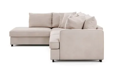 Rossita 4-sits Vänstervänd L-formad Djup Schäslongsoffa i Sammet - Beige - Möbler - Soffa - Divansoffa & schäslongsoffa - 4 sits soffa med divan