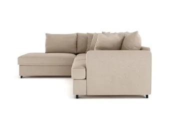 Rossita 4-sits Vänstervänd L-formad Djup Schäslongsoffa i Tyg - Beige - Möbler - Soffa - Divansoffa & schäslongsoffa - 4 sits soffa med divan