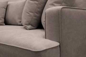 Rossita 4-sits Vänstervänd L-formad Djup Schäslongsoffa i Tyg - Brun - Möbler - Soffa - Divansoffa & schäslongsoffa - 4 sits soffa med divan