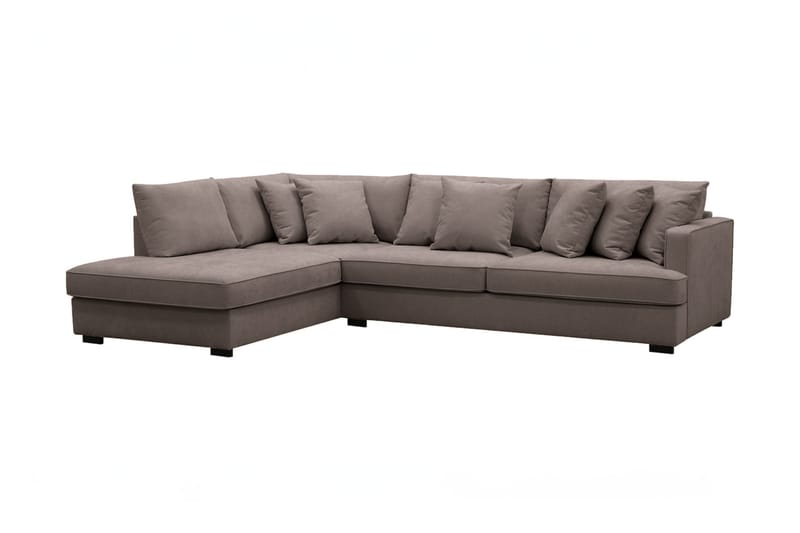 Rossita 4-sits Vänstervänd L-formad Djup Schäslongsoffa i Tyg - Brun - Möbler - Soffa - Divansoffa & schäslongsoffa - 4 sits soffa med divan