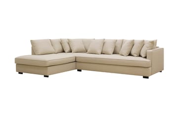 Rossita 4-sits Vänstervänd L-formad Djup Schäslongsoffa med Hel dyna i Bouclé - Beige - Möbler - Soffa - Divansoffa & schäslongsoffa - 4 sits soffa med divan