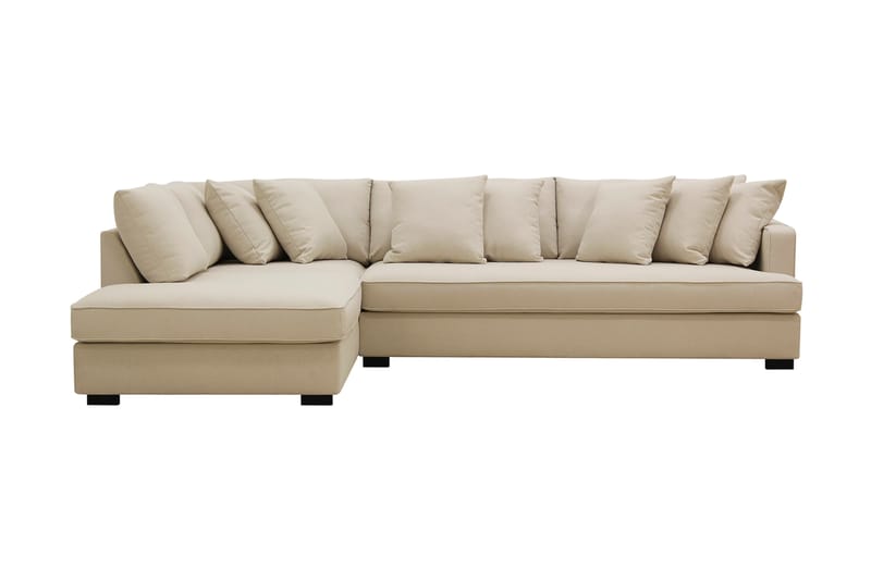 Rossita 4-sits Vänstervänd L-formad Djup Schäslongsoffa med Hel dyna i Bouclé - Beige - Möbler - Soffa - Divansoffa & schäslongsoffa - 4 sits soffa med divan