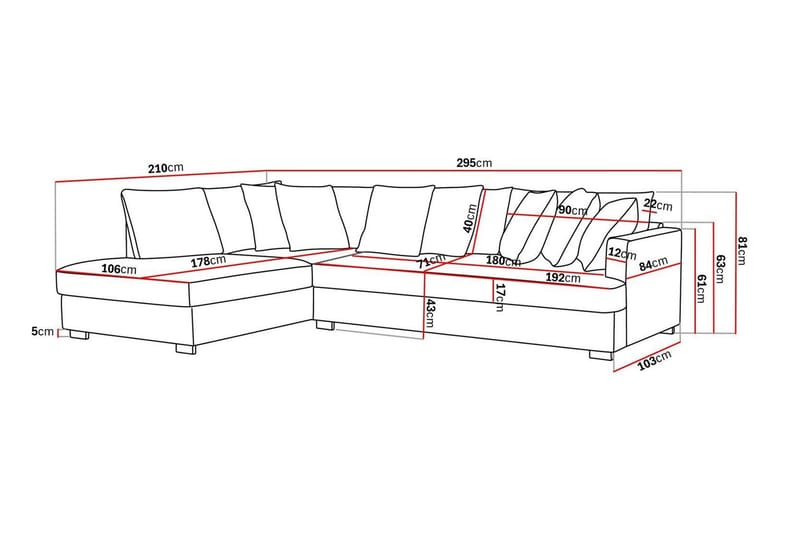 Rossita 4-sits Vänstervänd L-formad Djup Schäslongsoffa med Hel dyna i Bouclé - Beige - Möbler - Soffa - Divansoffa & schäslongsoffa - 4 sits soffa med divan