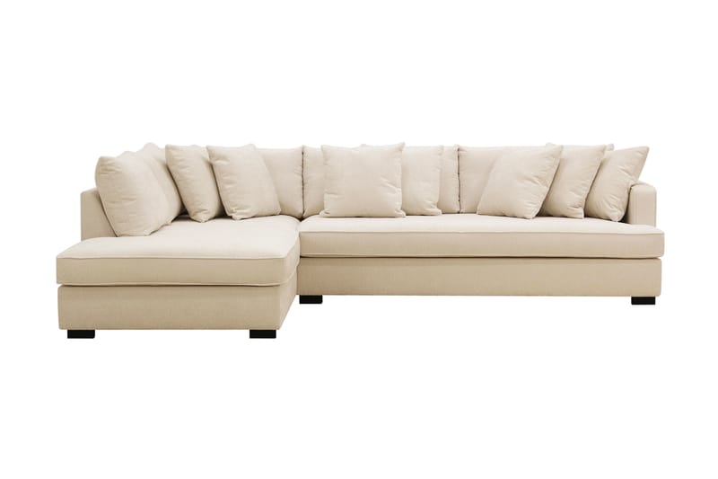 Rossita 4-sits Vänstervänd L-formad Djup Schäslongsoffa med Hel dyna i Chenille - Beige - Möbler - Soffa - Divansoffa & schäslongsoffa - 4 sits soffa med divan