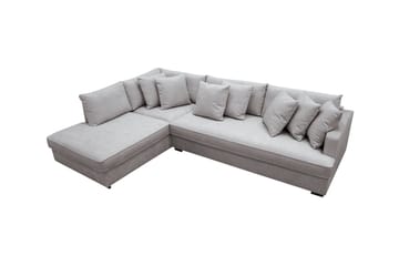 Rossita 4-sits Vänstervänd L-formad Djup Schäslongsoffa med Hel dyna i Chenille - Grå / Brun - Möbler - Soffa - Divansoffa & schäslongsoffa - 4 sits soffa med divan