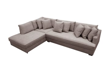 Rossita 4-sits Vänstervänd L-formad Djup Schäslongsoffa med Hel dyna i Chenille - Grå / Brun - Möbler - Soffa - Divansoffa & schäslongsoffa - 4 sits soffa med divan