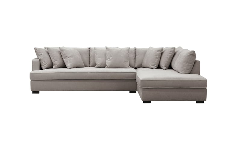 Rossita 4-sits Vänstervänd L-formad Djup Schäslongsoffa med Hel dyna i Chenille - Grå / Brun - Möbler - Soffa - Divansoffa & schäslongsoffa - 4 sits soffa med divan