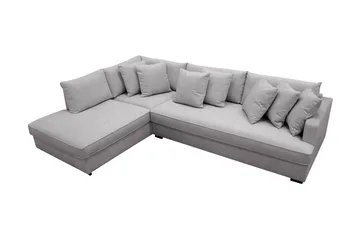 Rossita 4-sits Vänstervänd L-formad Djup Schäslongsoffa med Hel dyna i Chenille - Grå - Möbler - Soffa - Divansoffa & schäslongsoffa - 4 sits soffa med divan