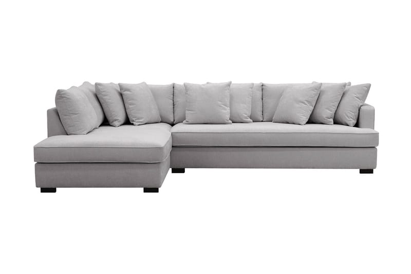 Rossita 4-sits Vänstervänd L-formad Djup Schäslongsoffa med Hel dyna i Chenille - Grå - Möbler - Soffa - Divansoffa & schäslongsoffa - 4 sits soffa med divan