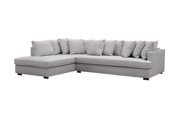 Rossita 4-sits Vänstervänd L-formad Djup Schäslongsoffa med Hel dyna i Chenille - Grå - Möbler - Soffa - Divansoffa & schäslongsoffa - 4 sits soffa med divan