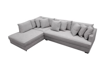 Rossita 4-sits Vänstervänd L-formad Djup Schäslongsoffa med Hel dyna i Chenille - Grå - Möbler - Soffa - Divansoffa & schäslongsoffa - 4 sits soffa med divan