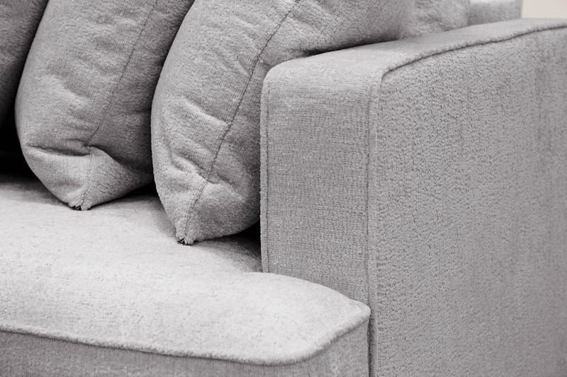 Rossita 4-sits Vänstervänd L-formad Djup Schäslongsoffa med Hel dyna i Chenille - Grå - Möbler - Soffa - Divansoffa & schäslongsoffa - 4 sits soffa med divan