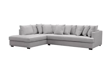 Rossita 4-sits Vänstervänd L-formad Djup Schäslongsoffa med Hel dyna i Chenille - Grå - Möbler - Soffa - Divansoffa & schäslongsoffa - 4 sits soffa med divan