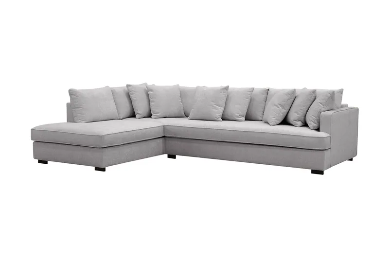 Rossita 4-sits Vänstervänd L-formad Djup Schäslongsoffa med Hel dyna i Chenille - Grå - Möbler - Soffa - Divansoffa & schäslongsoffa - 4 sits soffa med divan