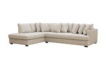 Rossita 4-sits Vänstervänd L-formad Djup Schäslongsoffa med Hel dyna i Tyg - Beige - Möbler - Soffa - Divansoffa & schäslongsoffa - 4 sits soffa med divan