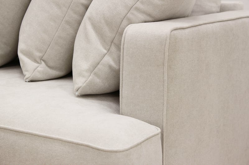 Rossita 4-sits Vänstervänd L-formad Djup Schäslongsoffa med Hel dyna i Tyg - Beige - Möbler - Soffa - Divansoffa & schäslongsoffa - 4 sits soffa med divan