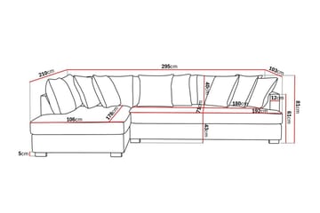 Rossita 4-sits Vänstervänd L-formad Djup Schäslongsoffa med Hel dyna i Tyg - Brun - Möbler - Soffa - Divansoffa & schäslongsoffa - 4 sits soffa med divan