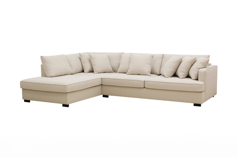 Rossita Djup 4-sits Bouclé L Soffa med Schäslong Vänster - Ljus Beige - Möbler - Soffa - Divansoffa & schäslongsoffa - 4 sits soffa med divan
