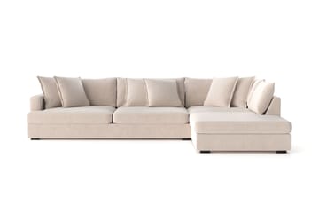 Rossita Lyx 4-sits Extra djup Soffa med Schäslong Höger - Beige Chenille - Möbler - Soffa - Divansoffa & schäslongsoffa - 4 sits soffa med divan