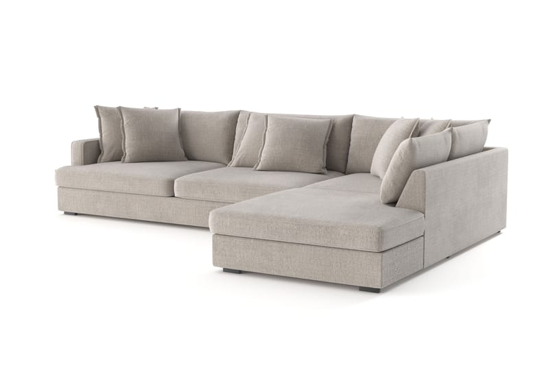 Rossita Lyx 4-sits Extra djup Soffa med Schäslong Höger - Beige Chenille - Möbler - Soffa - Divansoffa & schäslongsoffa - 4 sits soffa med divan