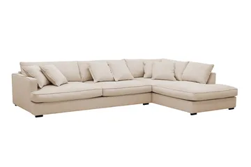 Rossita Lyx 4-sits Extra djup Soffa med Schäslong Höger - Beige Manchester - Möbler - Soffa - Divansoffa & schäslongsoffa - 4 sits soffa med divan