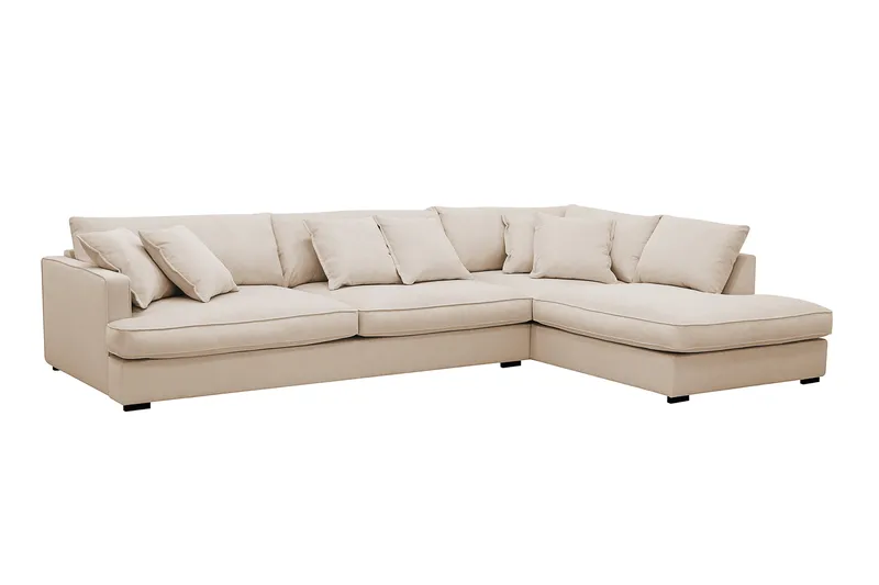 Rossita Lyx 4-sits Extra djup Soffa med Schäslong Höger - Beige Manchester - Möbler - Soffa - Divansoffa & schäslongsoffa - 4 sits soffa med divan