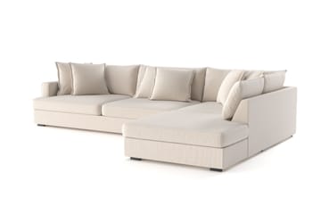 Rossita Lyx 4-sits Extra djup Soffa med Schäslong Höger - Beige Manchester - Möbler - Soffa - Divansoffa & schäslongsoffa - 4 sits soffa med divan