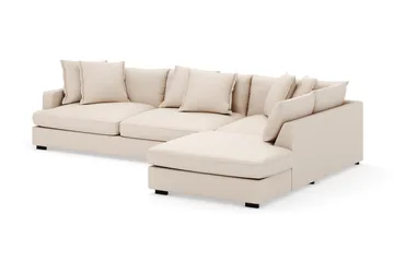 Rossita Lyx 4-sits Extra djup Soffa med Schäslong Höger - Beige Manchester - Möbler - Soffa - Divansoffa & schäslongsoffa - 4 sits soffa med divan