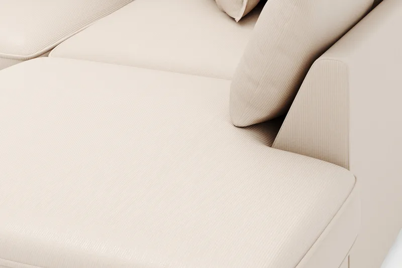 Rossita Lyx 4-sits Extra djup Soffa med Schäslong Höger - Beige Manchester - Möbler - Soffa - Divansoffa & schäslongsoffa - 4 sits soffa med divan