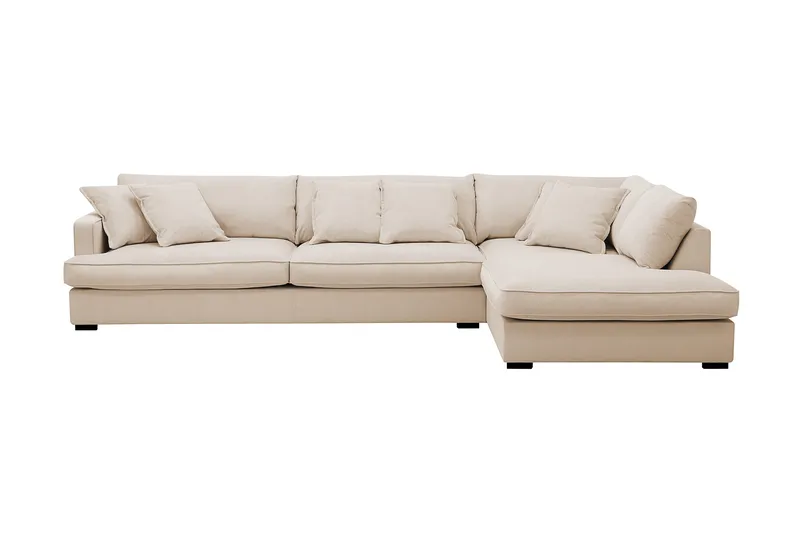 Rossita Lyx 4-sits Extra djup Soffa med Schäslong Höger, Beige Manchester