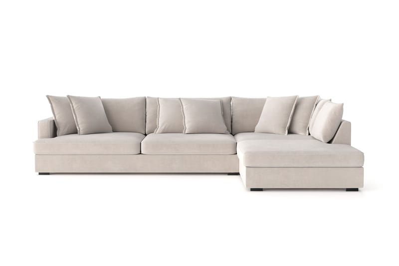 Rossita Lyx 4-sits Extra djup Soffa med Schäslong Höger, Beige Tyg