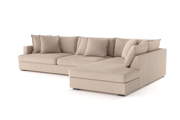 Rossita Lyx 4-sits Extra djup Soffa med Schäslong Höger - Beige Tyg - Möbler - Soffa - Divansoffa & schäslongsoffa - 4 sits soffa med divan