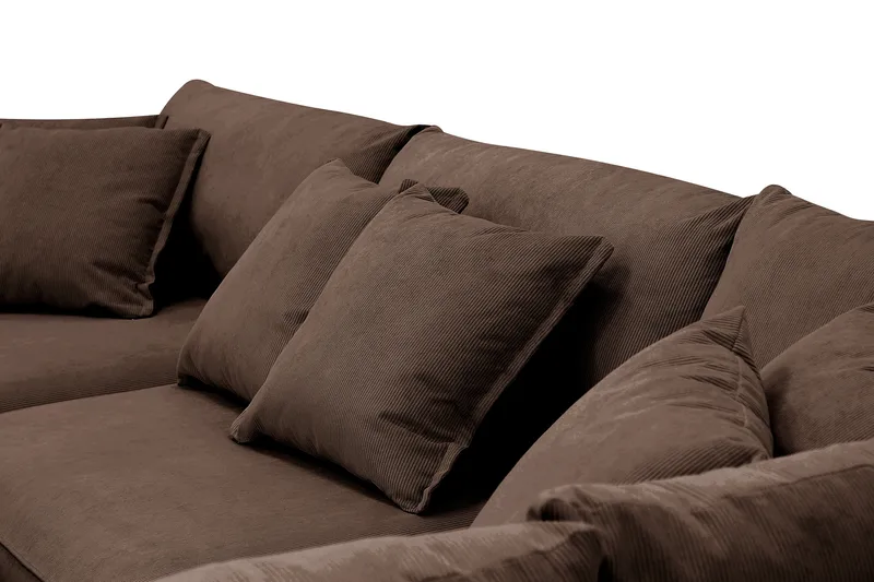 Rossita Lyx 4-sits Extra djup Soffa med Schäslong Höger - Brun Manchester - Möbler - Soffa - Divansoffa & schäslongsoffa - 4 sits soffa med divan