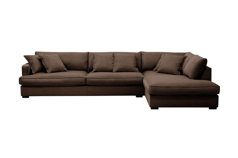 Rossita Lyx 4-sits Extra djup Soffa med Schäslong Höger - Brun Manchester - Möbler - Soffa - Divansoffa & schäslongsoffa - 4 sits soffa med divan