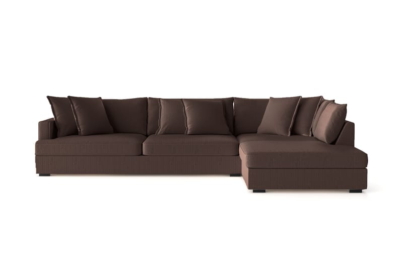 Rossita Lyx 4-sits Extra djup Soffa med Schäslong Höger - Brun Manchester - Möbler - Soffa - Divansoffa & schäslongsoffa - 4 sits soffa med divan