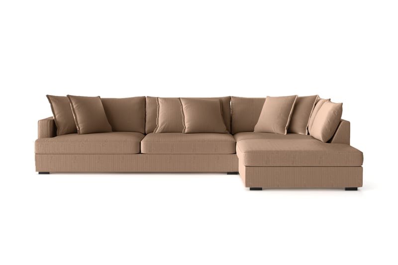 Rossita Lyx 4-sits Extra djup Soffa med Schäslong Höger - Brun Manchester - Möbler - Soffa - Divansoffa & schäslongsoffa - 4 sits soffa med divan
