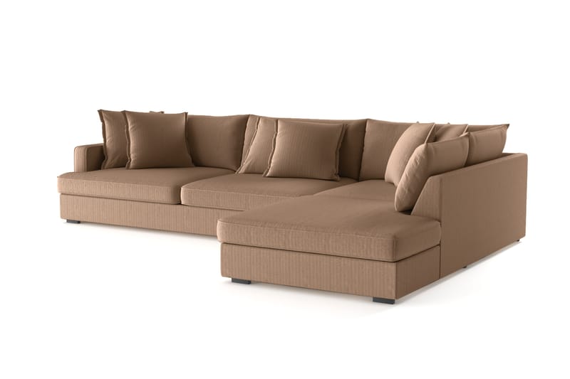 Rossita Lyx 4-sits Extra djup Soffa med Schäslong Höger - Brun Manchester - Möbler - Soffa - Divansoffa & schäslongsoffa - 4 sits soffa med divan