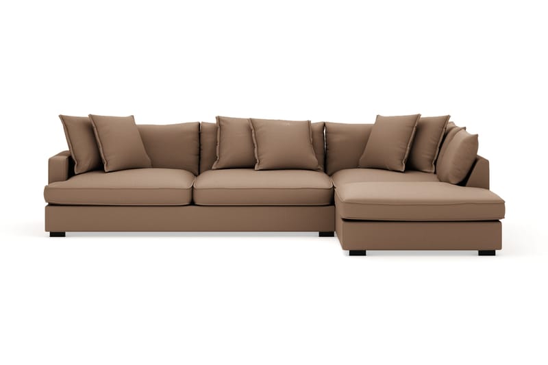 Rossita Lyx 4-sits Extra djup Soffa med Schäslong Höger - Brun Manchester - Möbler - Soffa - Divansoffa & schäslongsoffa - 4 sits soffa med divan