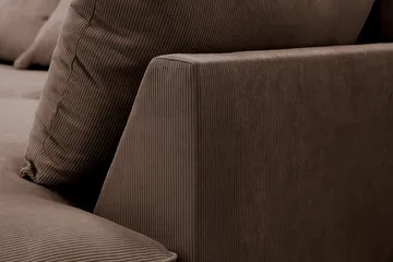 Rossita Lyx 4-sits Extra djup Soffa med Schäslong Höger - Brun Manchester - Möbler - Soffa - Divansoffa & schäslongsoffa - 4 sits soffa med divan