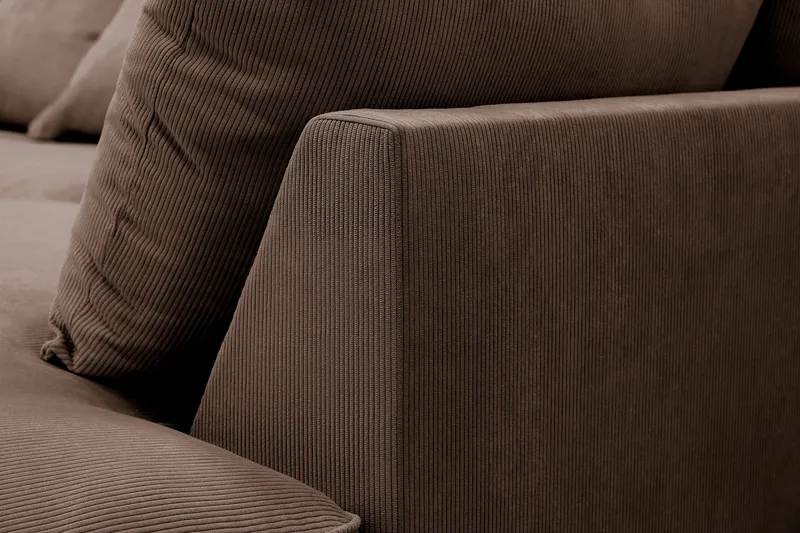 Rossita Lyx 4-sits Extra djup Soffa med Schäslong Höger - Brun Manchester - Möbler - Soffa - Divansoffa & schäslongsoffa - 4 sits soffa med divan