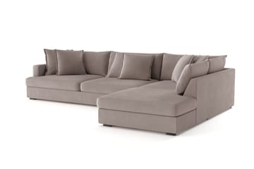 Rossita Lyx 4-sits Extra djup Soffa med Schäslong Höger - Brun Tyg - Möbler - Soffa - Divansoffa & schäslongsoffa - 4 sits soffa med divan