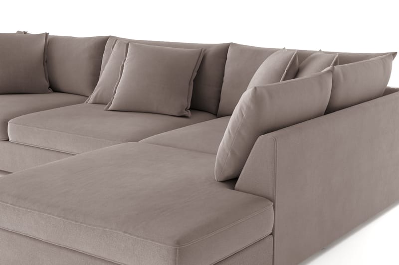 Rossita Lyx 4-sits Extra djup Soffa med Schäslong Höger - Brun Tyg - Möbler - Soffa - Divansoffa & schäslongsoffa - 4 sits soffa med divan