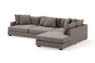 Rossita Lyx 4-sits Extra djup Soffa med Schäslong Höger - Brun Tyg - Möbler - Soffa - Divansoffa & schäslongsoffa - 4 sits soffa med divan