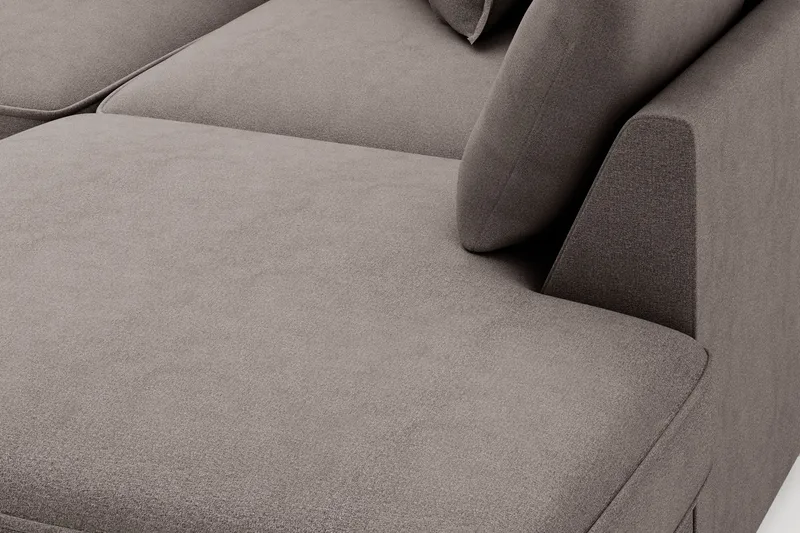 Rossita Lyx 4-sits Extra djup Soffa med Schäslong Höger - Brun Tyg - Möbler - Soffa - Divansoffa & schäslongsoffa - 4 sits soffa med divan