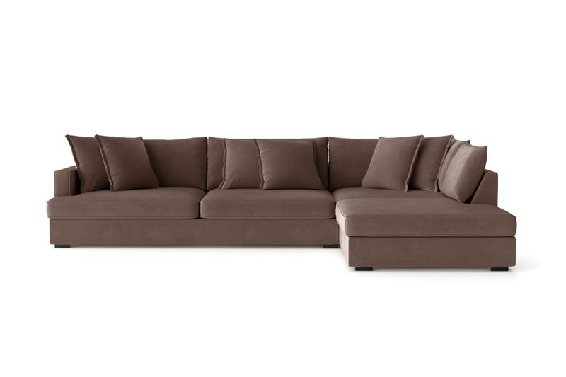 Rossita Lyx 4-sits Extra djup Soffa med Schäslong Höger - Brun Tyg - Möbler - Soffa - Divansoffa & schäslongsoffa - 4 sits soffa med divan