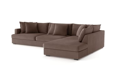 Rossita Lyx 4-sits Extra djup Soffa med Schäslong Höger - Brun Tyg - Möbler - Soffa - Divansoffa & schäslongsoffa - 4 sits soffa med divan