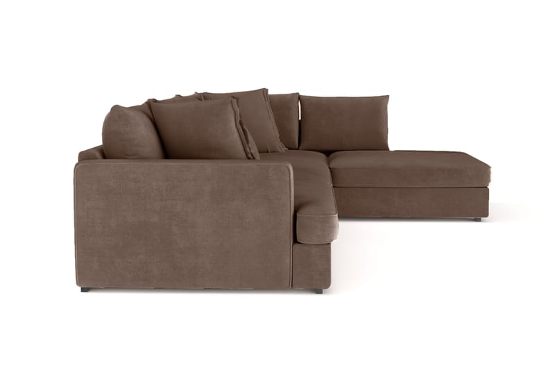 Rossita Lyx 4-sits Extra djup Soffa med Schäslong Höger - Brun Tyg - Möbler - Soffa - Divansoffa & schäslongsoffa - 4 sits soffa med divan
