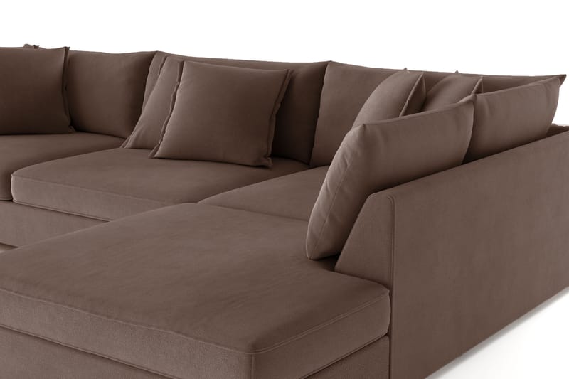Rossita Lyx 4-sits Extra djup Soffa med Schäslong Höger - Brun Tyg - Möbler - Soffa - Divansoffa & schäslongsoffa - 4 sits soffa med divan