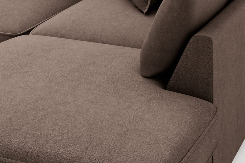 Rossita Lyx 4-sits Extra djup Soffa med Schäslong Höger - Brun Tyg - Möbler - Soffa - Divansoffa & schäslongsoffa - 4 sits soffa med divan